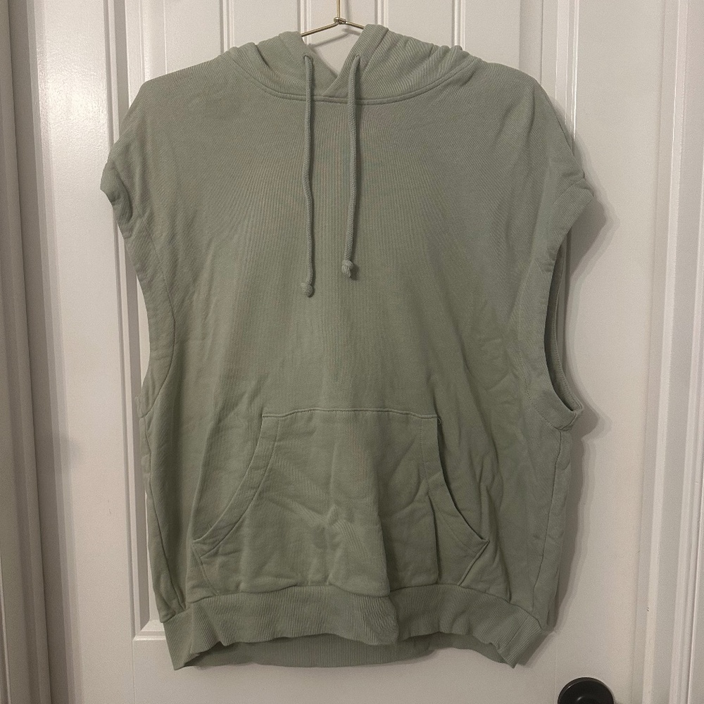 H&M Green Sleeveless Hoodie